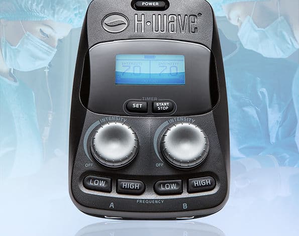 The H-Wave control unit with its dual intensity dials and digital display
